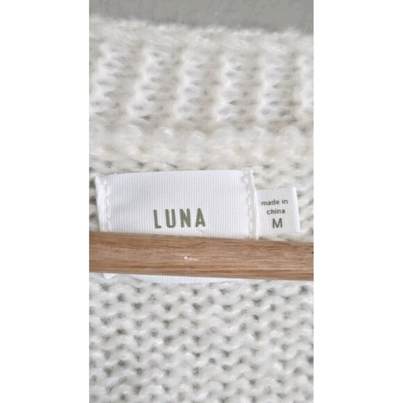 Luna Knit Cardigan Pink Embroidered Strawberry Button Front Novelty Women Medium - Picture 3 of 7